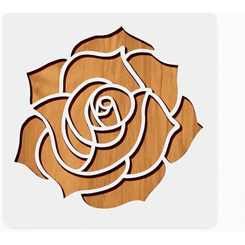 Rose Flower Stencil 12x12 Inch Reusable Floral Template for Painting Crafts Wall Art Furniture Journals and Home Décor