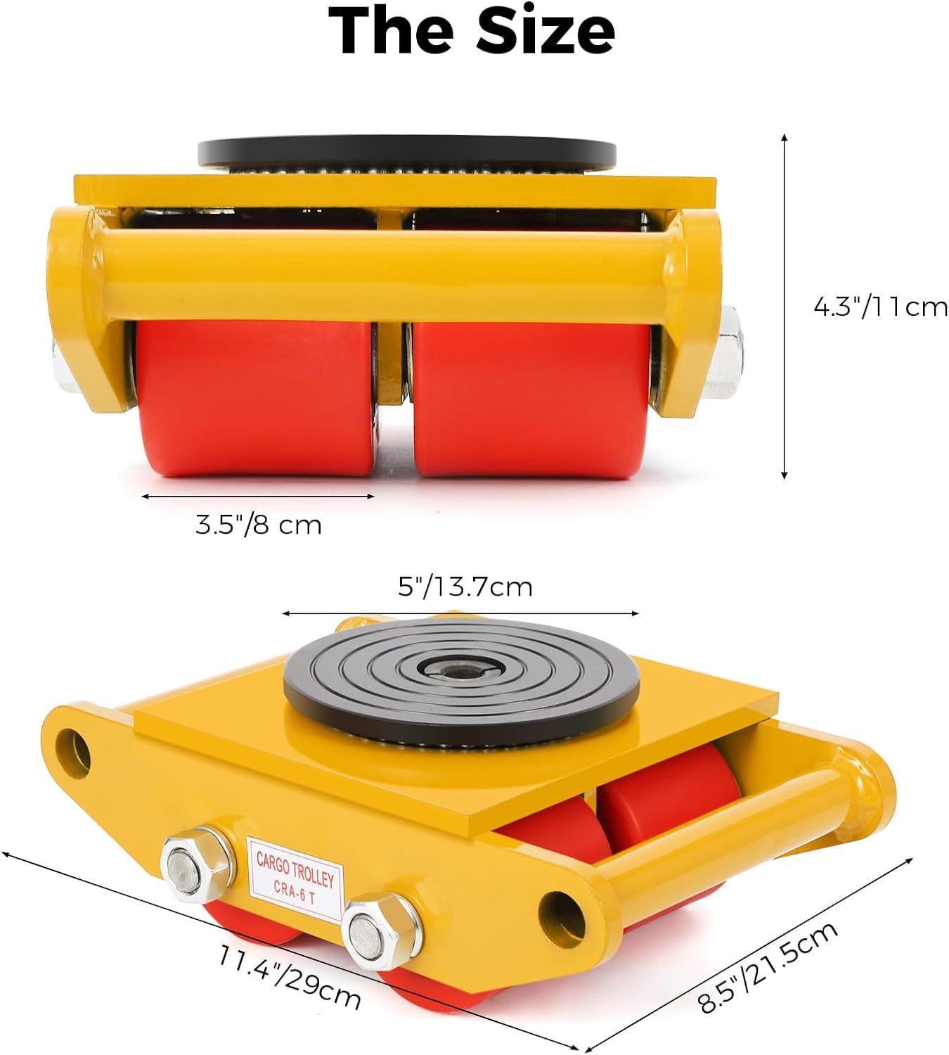 Fayelong 13200LBS/6T Pattini Mobili Del Macchinario Con Cappuccio Di Rotazione A 360° E 4 Ruote Dell'unità Di Elaborazione Pattini Dolly Per Attrezzature Mobili Industriali Resistenti