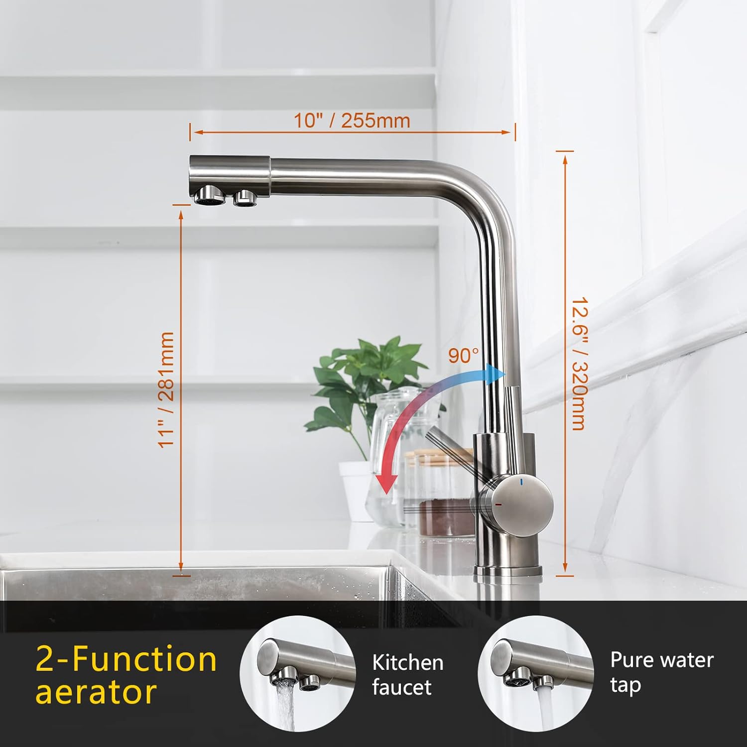 Four-step installation guide for the Ibergrif M22109A faucet