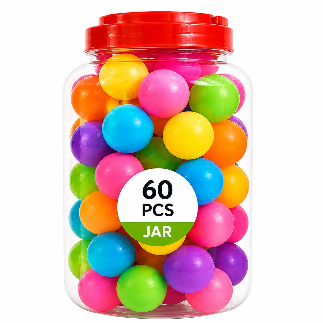 60 Pack ABS Table Tennis Balls – Durable 40mm Ping Pong Balls for Training, Games & Practice – High Bounce Professional Quality for Indoor & Outdoor Use, Kids, School & Family Sports (Multicolor)