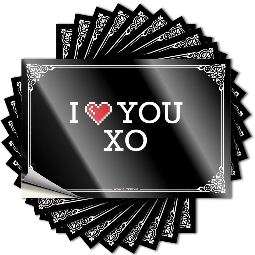 Lettering Sticker - Inspirational Door I Love You Xo for Narrow Grunge(8X12CM)
