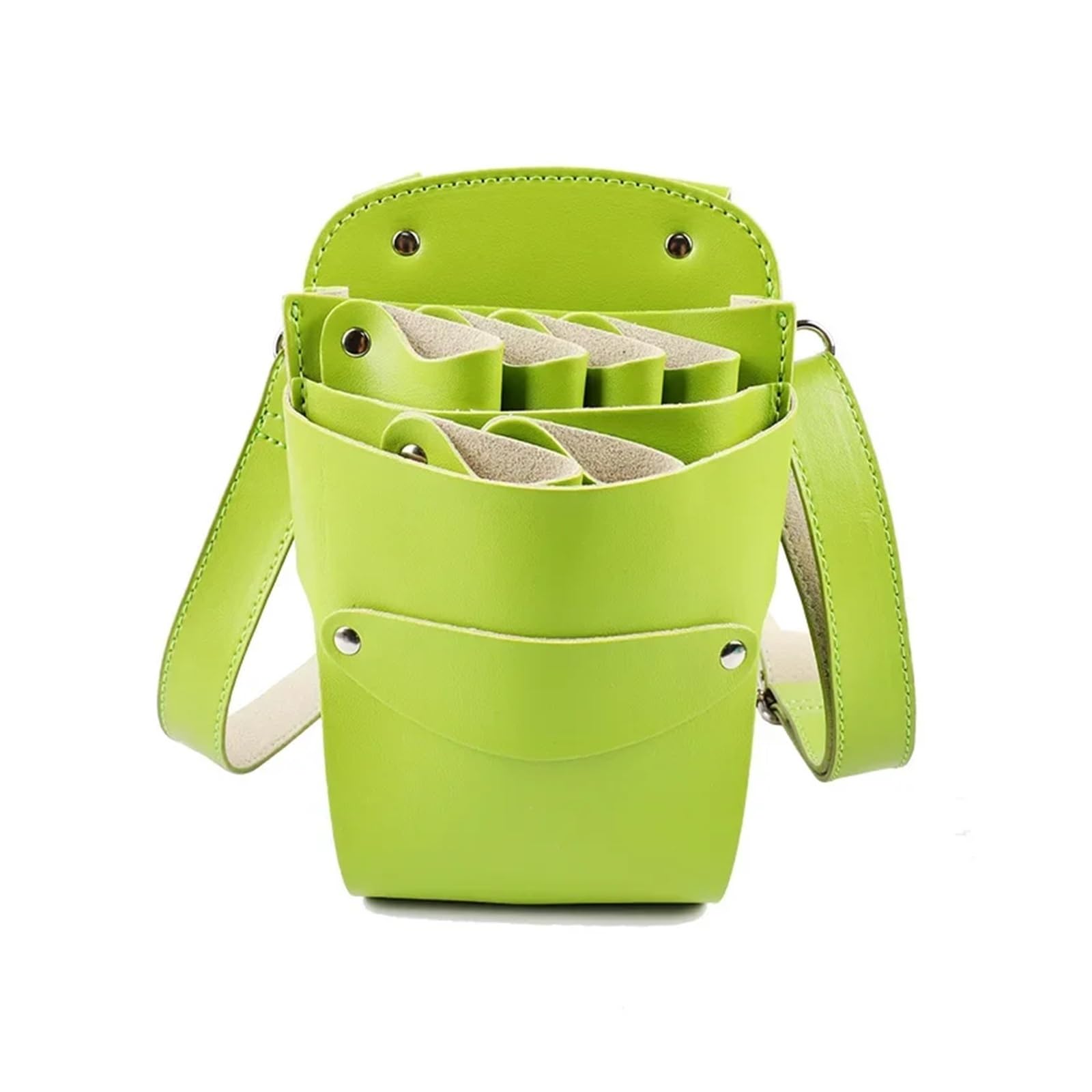 Friseur-Umhängetasche, Groomer, 6 Positionen, Friseurtasche, Friseurscheren-Gürteltasche, Haarstylisten-Schönheitssalon-Werkzeugkoffer(Light Green)