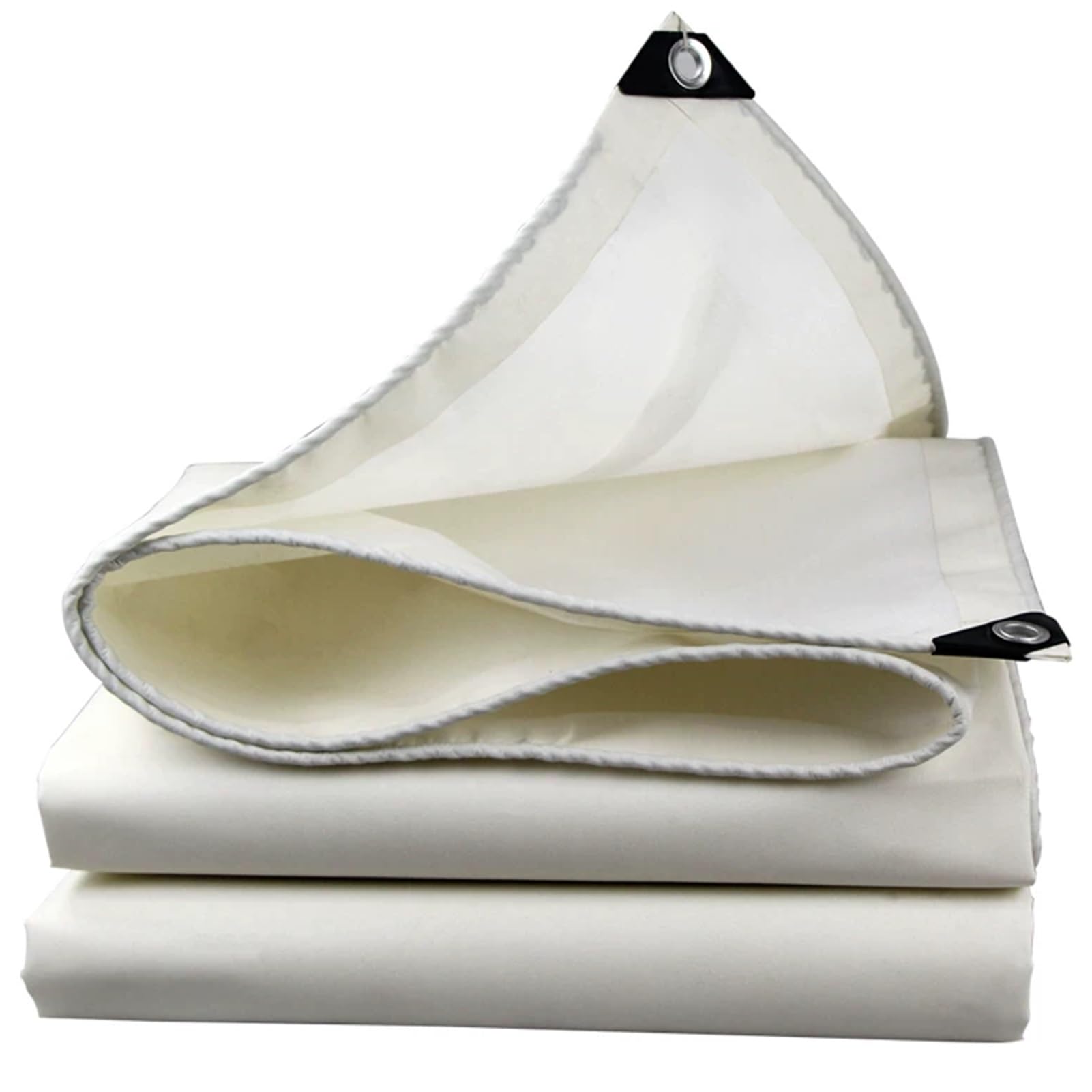 Heavy Duty Canvas Tarp 1.5x3m 2x2m 3x4m 6x8m White Waterproof Tarpaulin with for Farm, Truck, Sun Shade, Boat, Wood Stack Cover, Rain Emergency(3x6m(9.8ftx19.7ft))