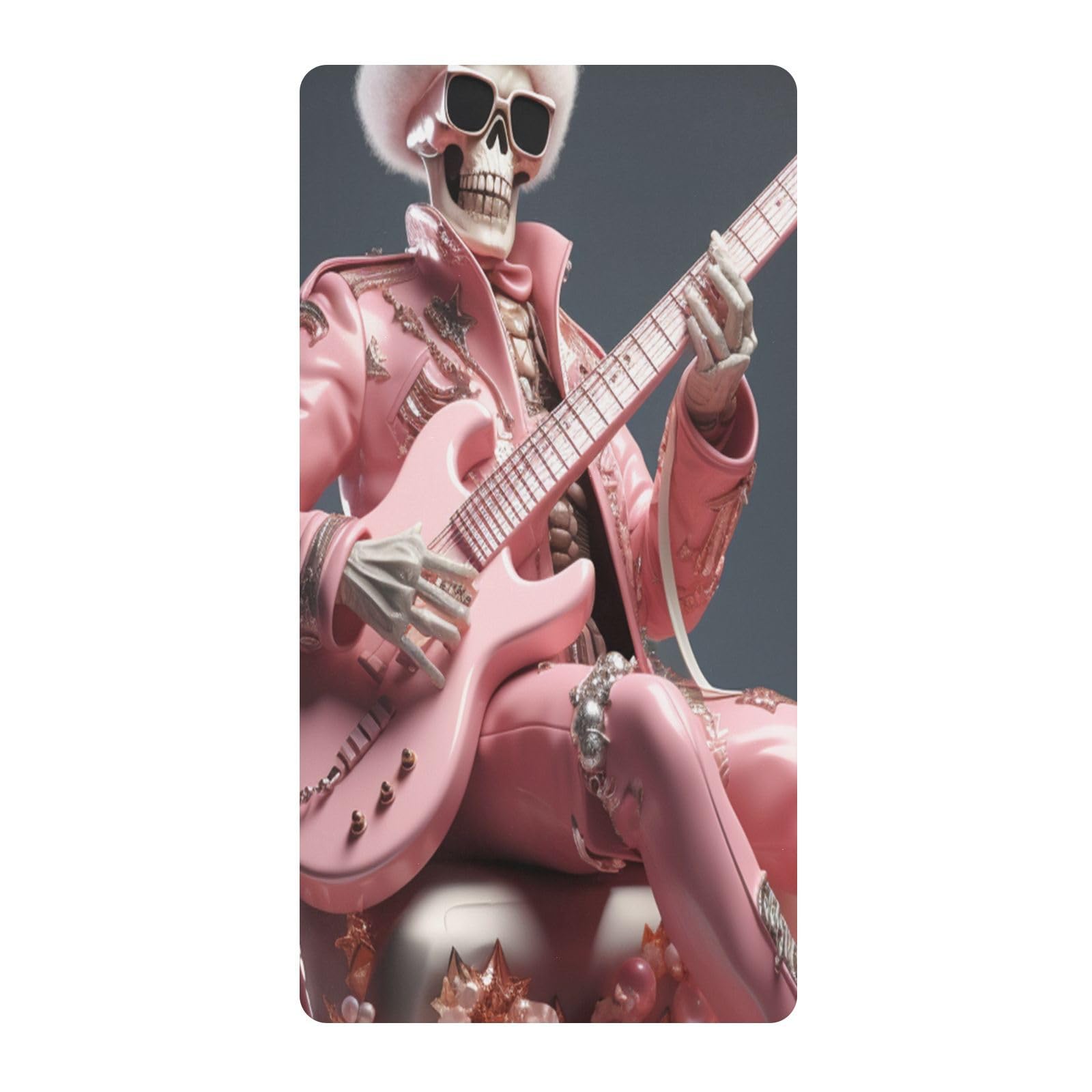Guitare Crâne Rose Drap Housse pour Lit BéBé en Coton Doux,Adapté au Matelas Parc