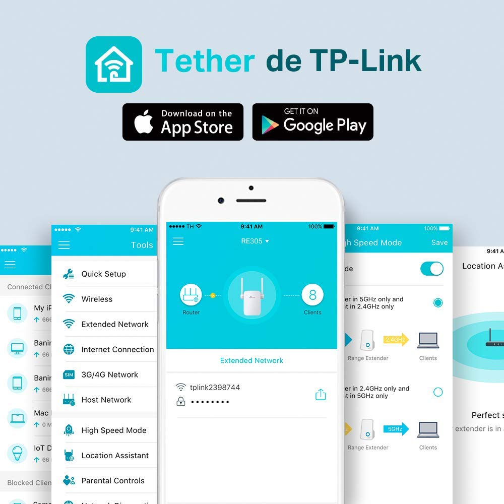 TP-Link RE305 Repetidor WiFi AC1200 Doble Banda 5 GHz 2.4 GHz Amplificador Extensor Modo AP WPS Puerto Ethernet Blanco