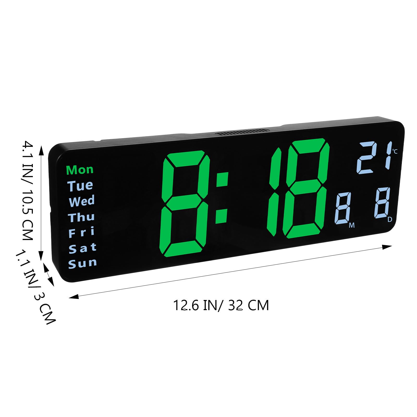 Digitale LED Wanduhr mit Temperaturanzeige, Fernbedienung, Tischbetrieb
