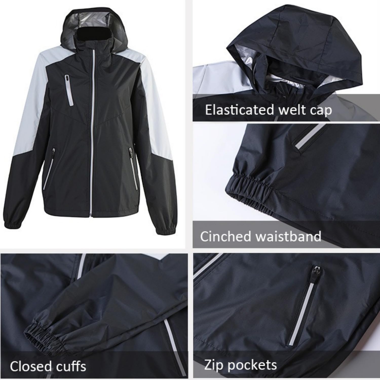 scosao Tuta da sauna, Tuta Completa Sauna Dimagrante Giacca con Cappuccio e Jogging Pantaloni Tuta per Sudare Uomo Donna Abbigliamento Palestra Completo Sportivo Sauna
