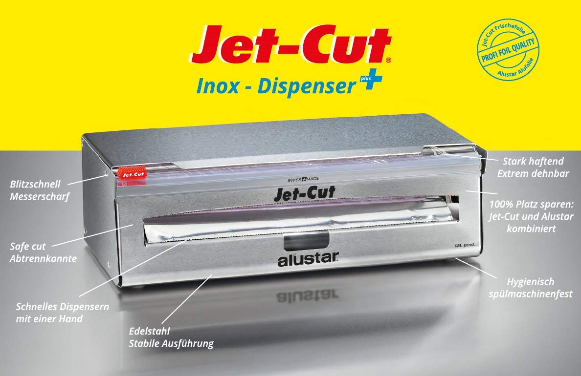 INOX+ Dispenser inklusive Frischhaltefolie & Alufolie, Gastronomie, Edelstahl, 45 cm