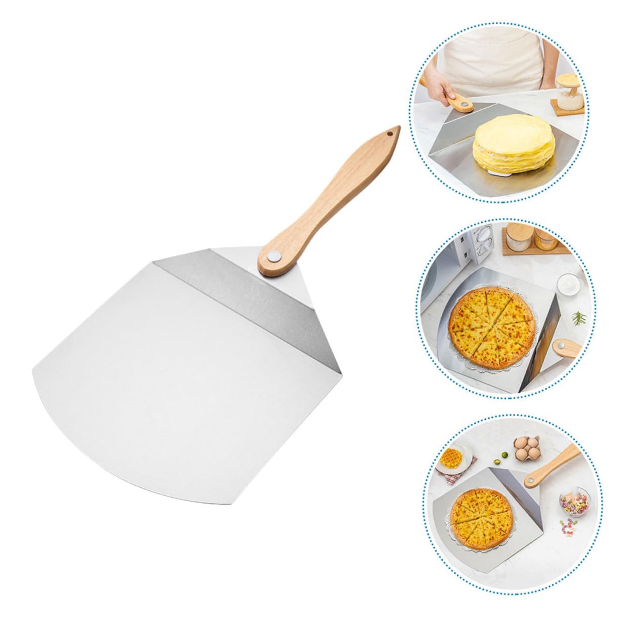Spatule de Transfert Gâteau Légère Inox Antirouille Pelle Pliable pour Pizza Pâtisserie et Ustensile de Cuisine Polyvalent pour Maison et Restauration