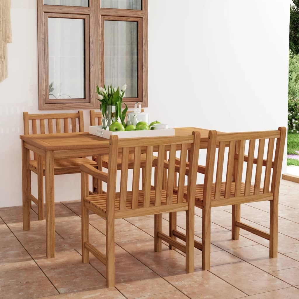 Generico Set da Pranzo da Giardino 5 pz 180x90 cm in Legno massello di Teak,Mobili,Mobili da Giardino,Set da Giardino,Marrone,84.19 kg,3059943