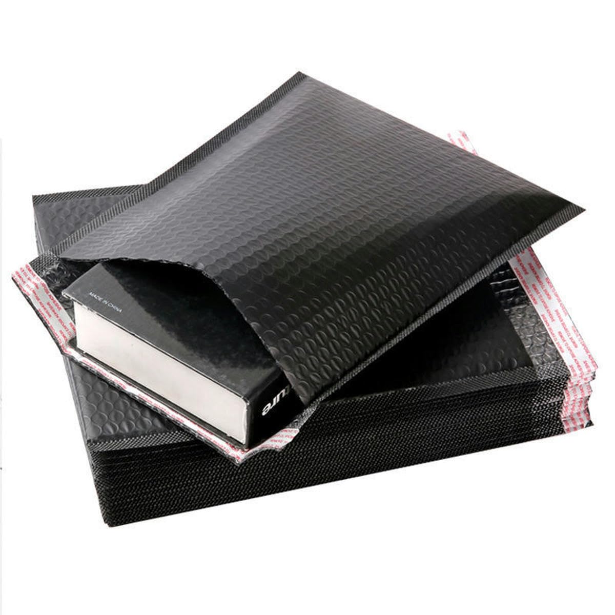 Buste a bolle nere da 100 pezzi per sacchetti di spedizione Buste imbottite per imballaggi Sigillo postale Imbottitura regalo Viola e rosa verde-100 pezzi Nero-18 * 23 cm