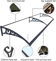 Vista 8 de Toldo para ventana de patio, puerta delantera al aire libre, patio, toldo para puerta de techo, toldo arqueado de policarbonato con soportes, varios