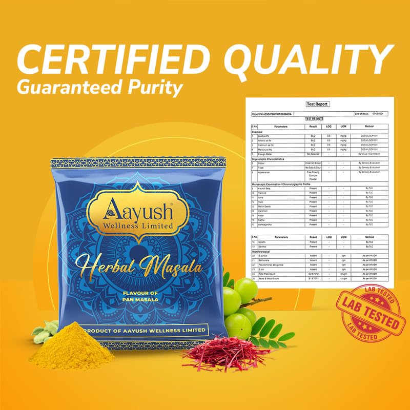 Buy Aayush Herbal Masala (60 Sachets, Paan Flavour) Gutkha Addiction  Solution | Nicotine-Free for Tobbaco Consumers | Non Addictive, No Spit  Formula & Tobacco Free