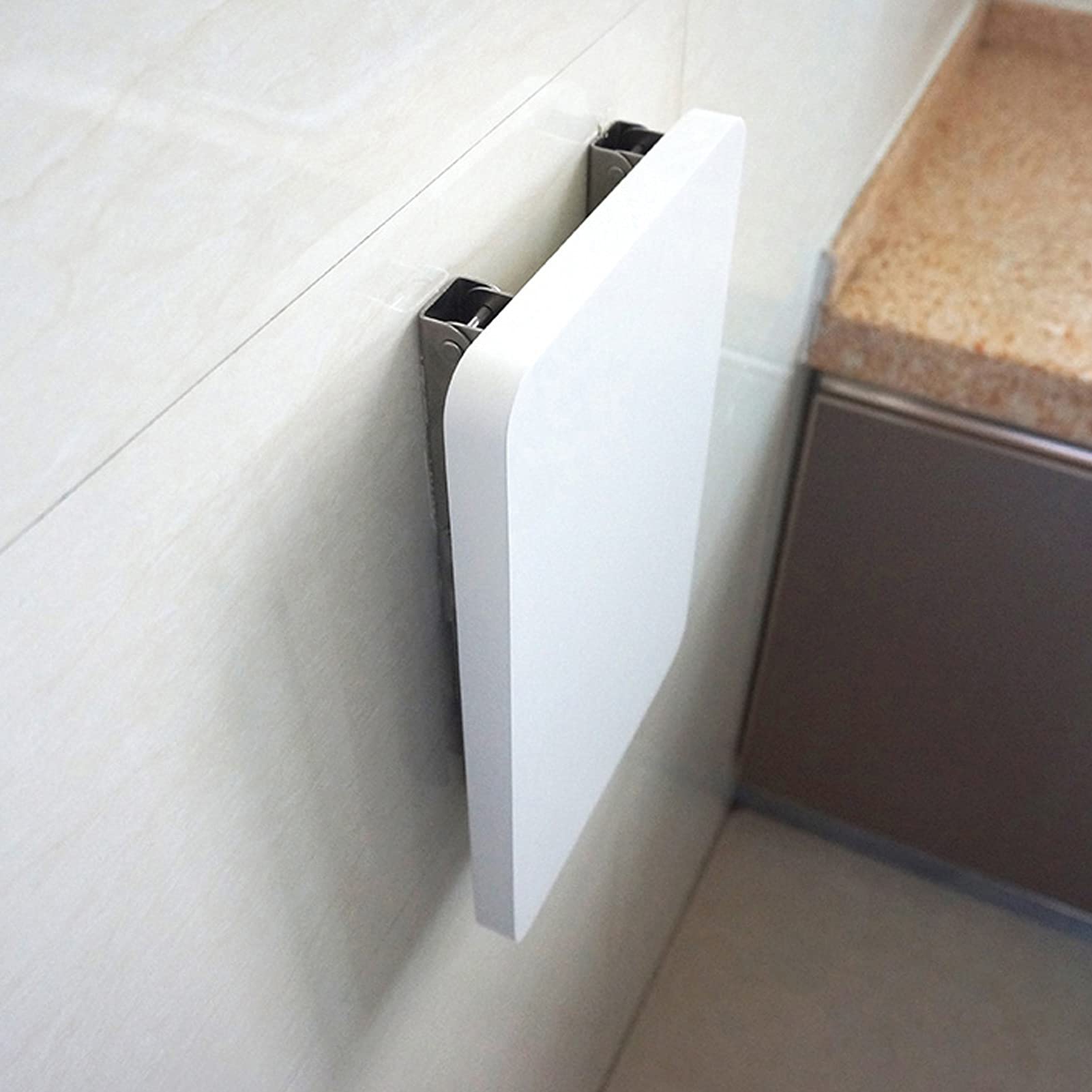 Mesa abatible de Pared, Blanca 40cm 50cm 60cm 70cm 80cm | Estaciones de Trabajo para computadora Mesa de Pared Mesas de Comedor Plegables para Cocina Escritorio Plegable, Soportes de Madera