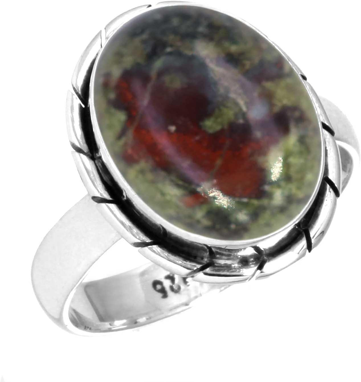Boho Handmade Jewelry Natural Gemstone Amber, Pearl, Garnet, Labradorite Oval Genuine 925 Sterling Silver Ring For Women