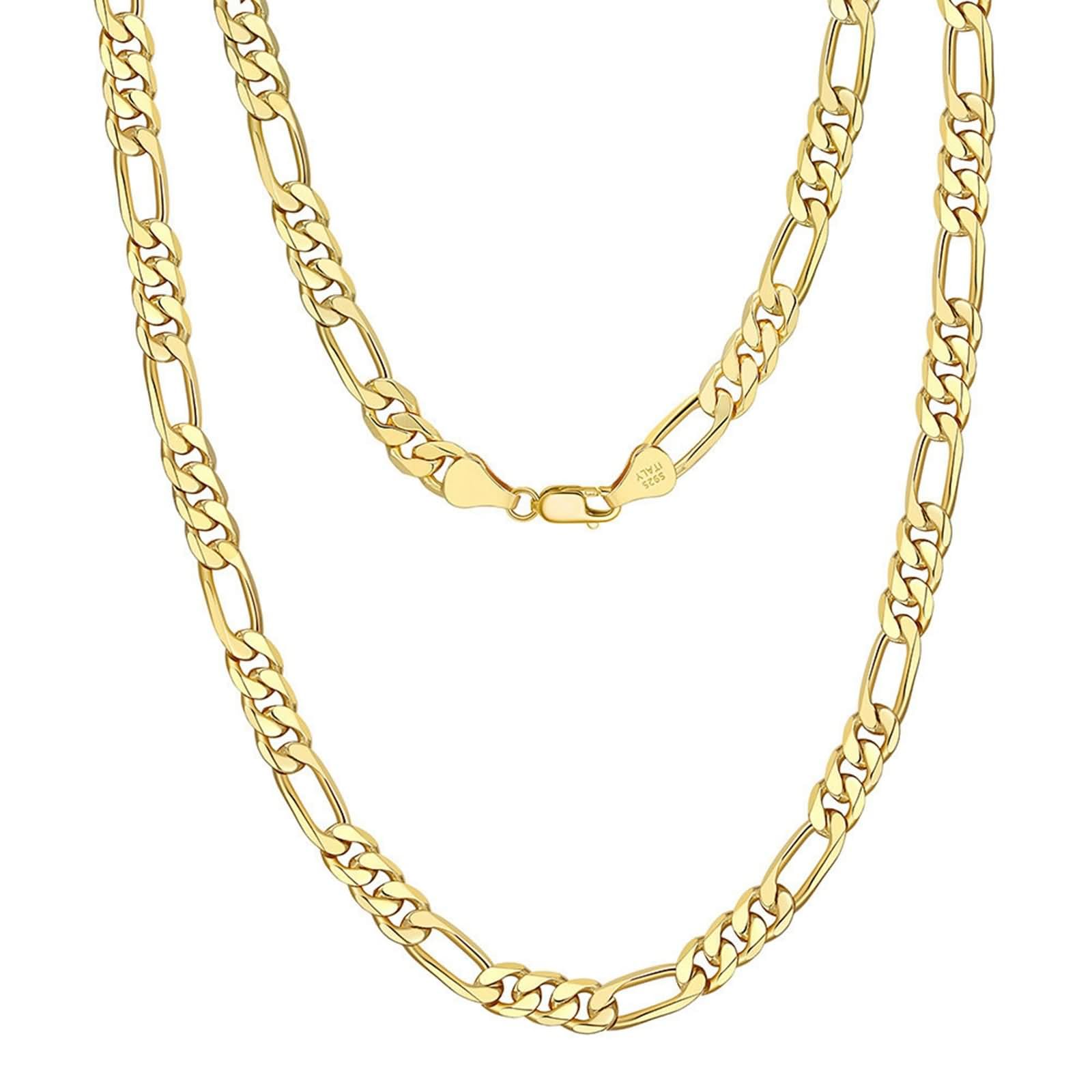 Collana Argento Donna Catena,Collane di Argento Sterling 925 Donna Catena Figaro 3.3MM Collana Catena Donna Argento