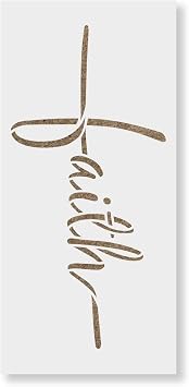 Faith Cross Stencil - Faith Stencil, Pattern, Word Stencils, Christian Stencil, Chalkboard Stencils