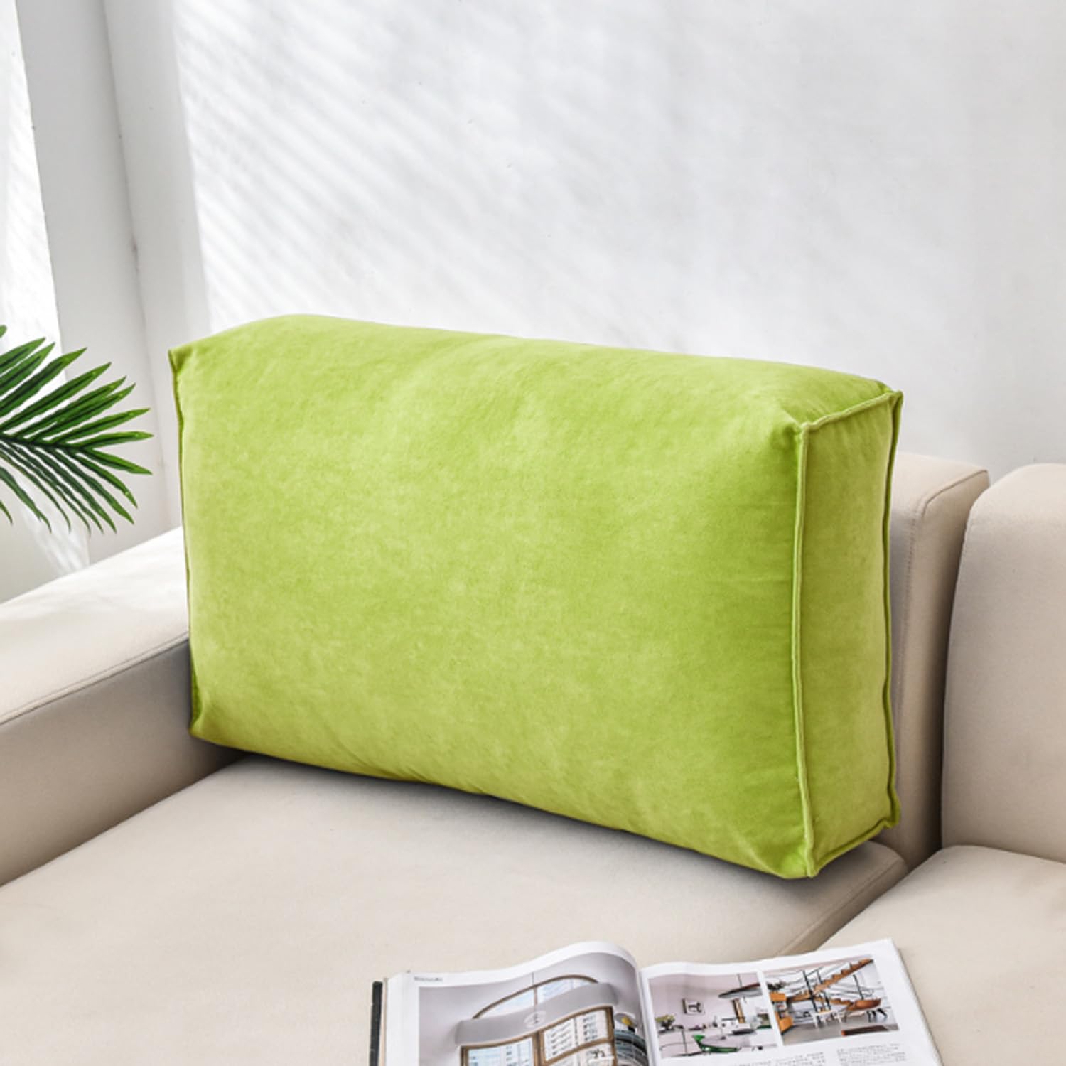 GOFOHIMI Soft Back Support Cushion, Breathable Headboard Reading Pillow, Cozy Sofa Chair Rest Bolster, Durable Bedside Pad, Bed Waist Pillows with Machine Washable Cover