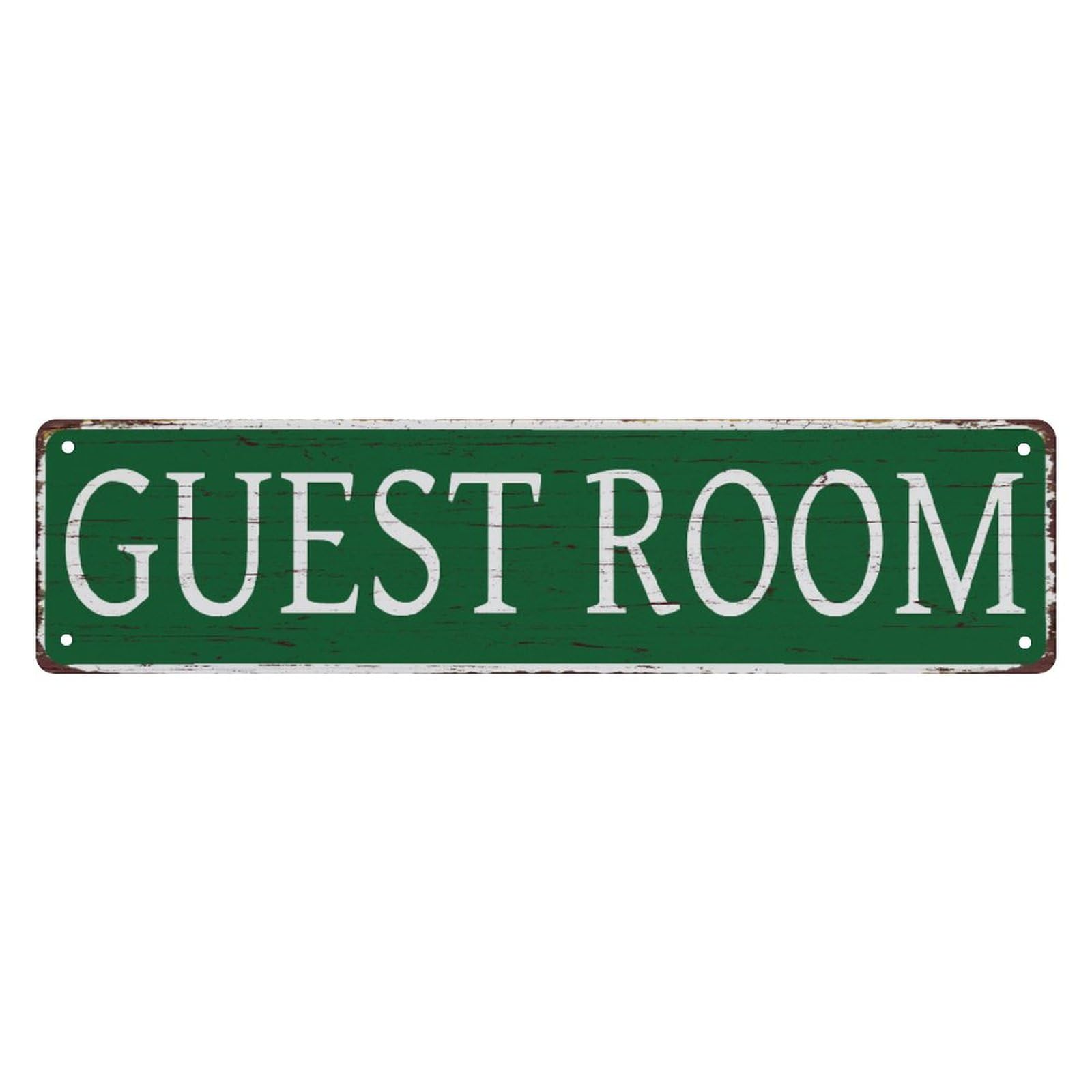 peiyeety Vintage Metal Tin Sign Decorative Wall Art For Home, Guest Room, Rustic Style, Guest Room Themed Street Sign, Durable Waterproof Rustproof, Easy To Mount, 4x16 Inch
