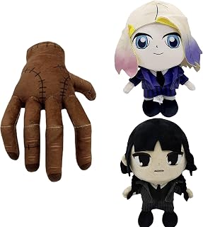 3PCS Wednesday Addams Plush Toys, Addams Family Stuffed Doll, Cute Addams Figure Plush for Fans and Kids Birthday Gift