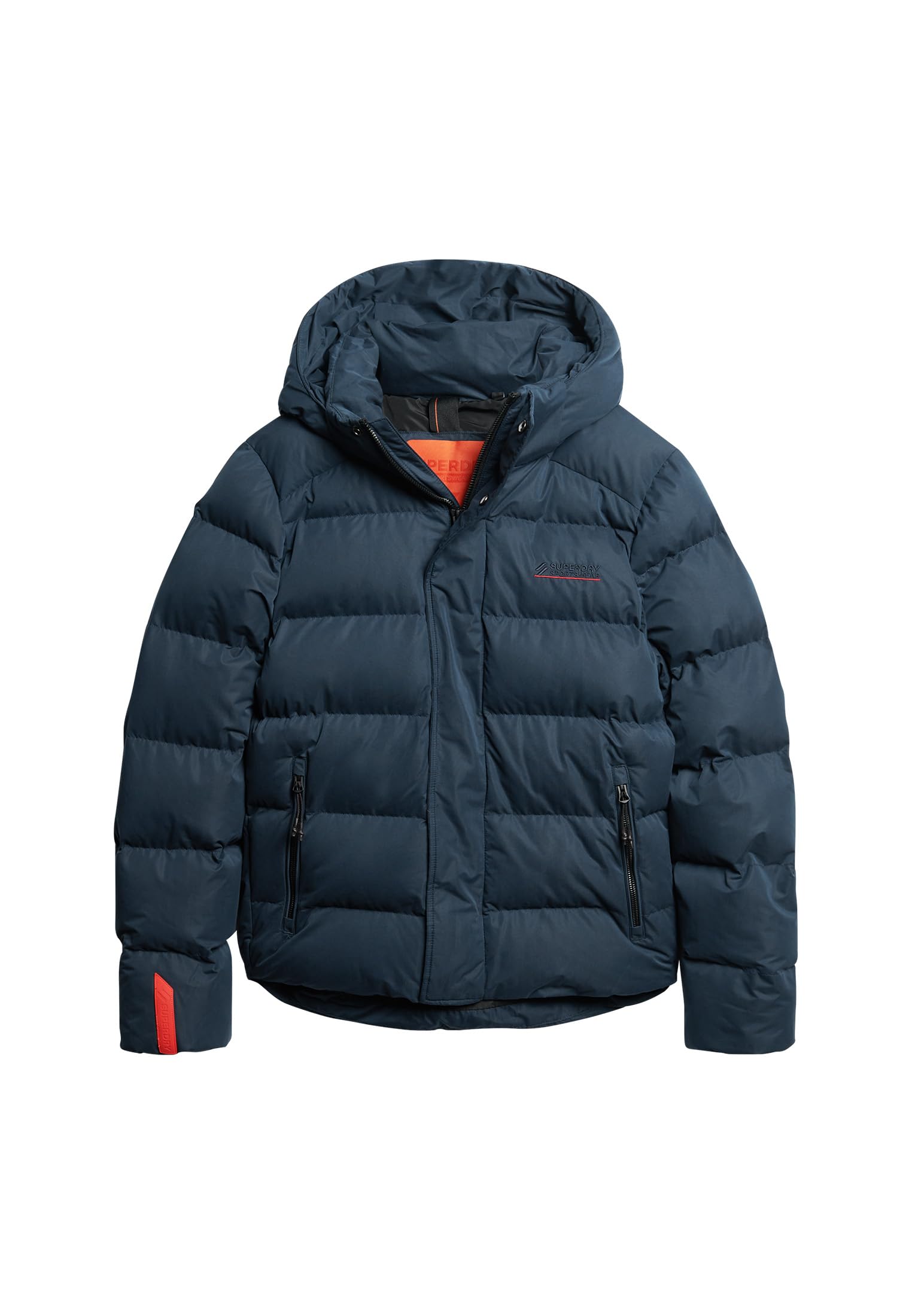 Superdry Men's Hooded Microfibre Sport Puffer Jacket, Baltic Blue, XL