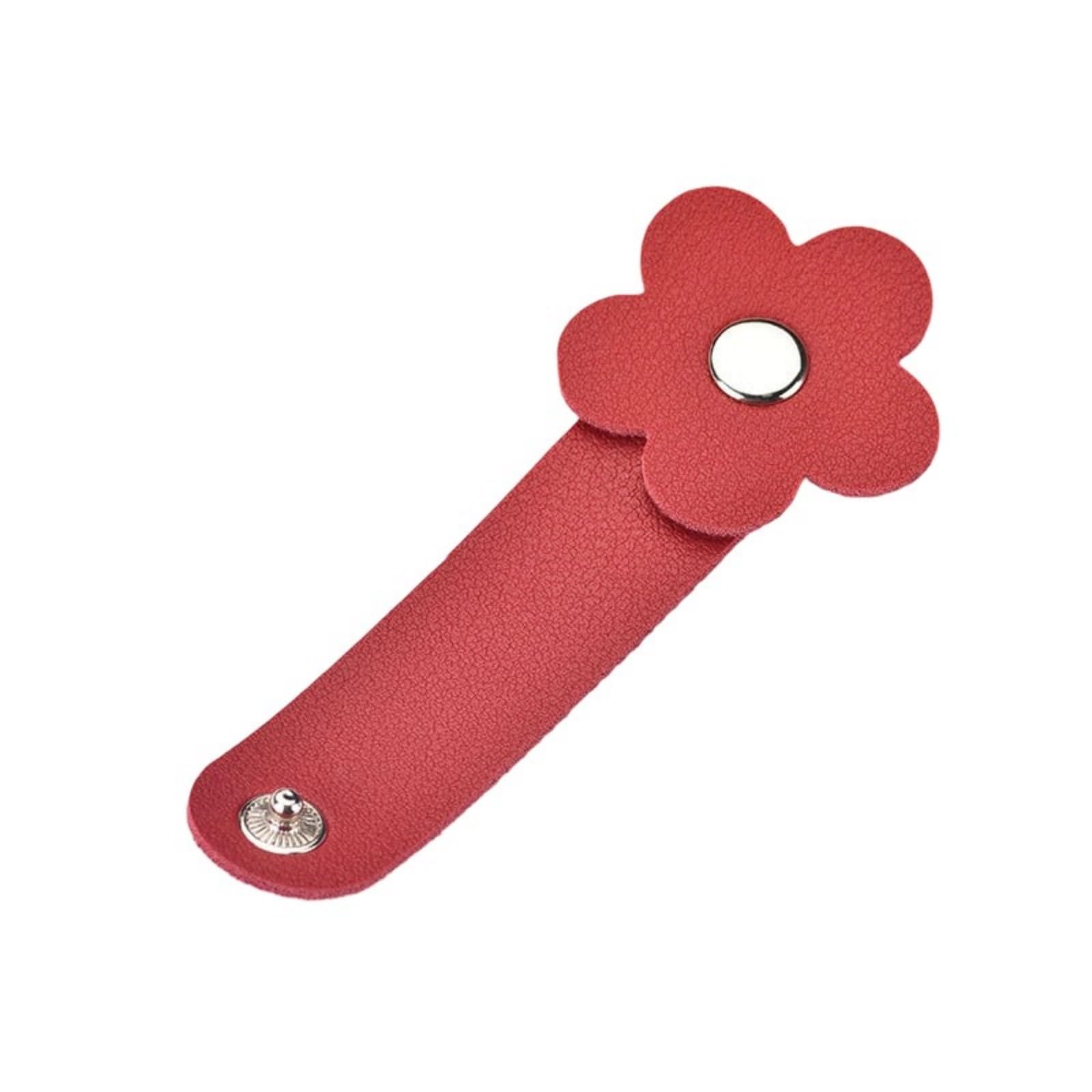 Pattern Wire Winder PU Leather Cable Organiser Ties for Phone Cables and Headphone Storage Flower Cable Clip