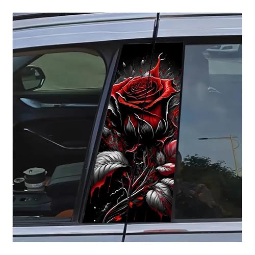 Bertdcx One Color Bramble Rose Car B Pillar Sticker Vinyl Matte Easy To Paste Auto Parts
