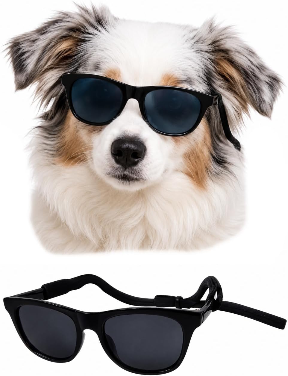 G006 Dog Pet Retro 80s Costume Sunglasses for Medium Breed (Medium, 18-40 lbs, Black)