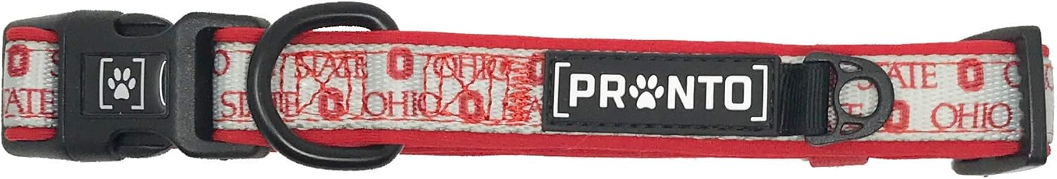 Pronto Petwear Ohio State | OSU Scarlet & Gray Pet Collar with Removable Bow