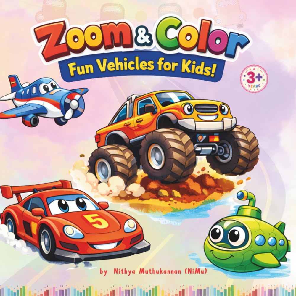 Zoom & Color – Fun Vehicles for Kids!