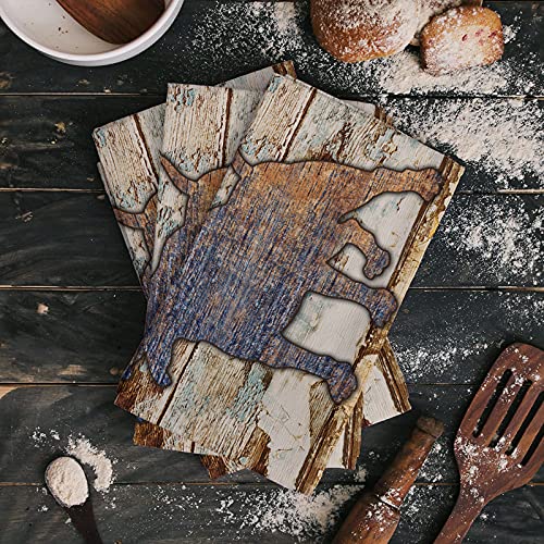 Beisseid Kitchen Dish Towels, Pitbull Dog Dish Cloth Fingertip Bath Towels Cloth Home Wood Grain Hand Drying Soft Cotton Tea Towel, 18X28In #TOP1