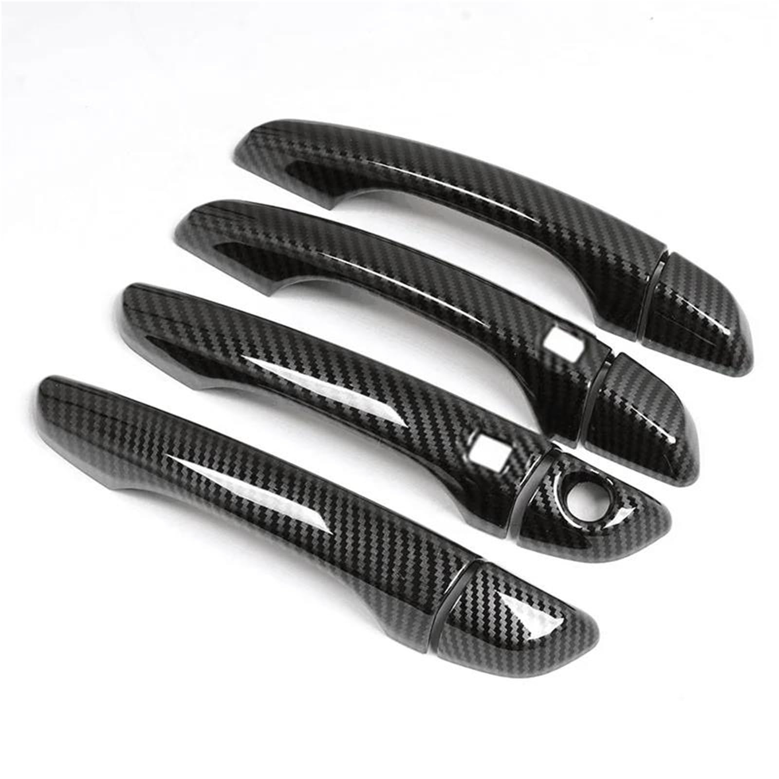 PIWINE Handle Sticker Carbon Fiber Chrome Car Door Handle Cover Sticker Accessories for Peugeot 508 508sw 508RXH 2012 2013 2014 2015-2018(Carbon 2 sensors)