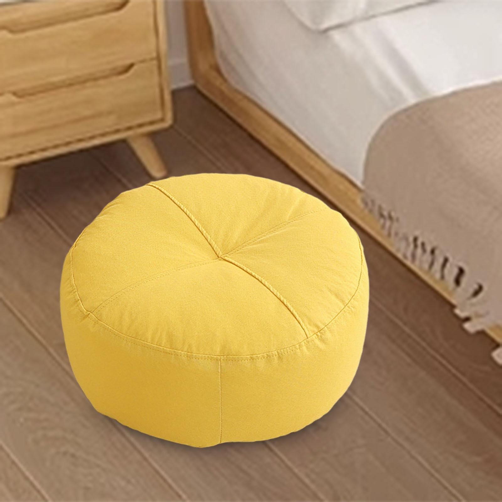 Baoblaze Rundes Bodenkissen, Meditationskissen, stützendes Bodenkissen, Sitzkissen für Yoga, Sofa, Wohnzimmer, Innenbereich, Arbeitszimmer, Gelb