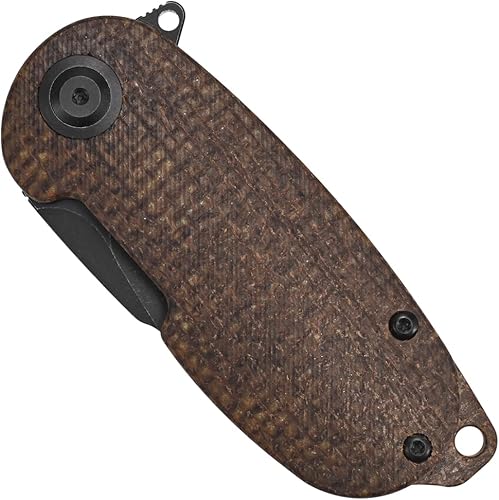 Miniatura 10 de Sitivien Cuchillo plegable ST150 de bolsillo, Sandvik 14C28N, hoja negra lavada a la piedra con asas Micarta, cuchillos de herramientas EDC para