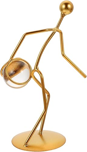 DECHOUS Ornamentos Abstracto Baloncesto Escultura Escritorio Metal Arte Mesa Metal Arte Línea Metal Figura Metal Jugador de Baloncesto Estatuilla