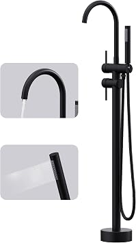 GIMILI Free Standing Tub Filler Bathtub Faucet Stand Alone Matte Black