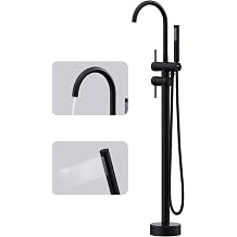 GIMILI Free Standing Tub Filler Bathtub Faucet Stand Alone Matte Black