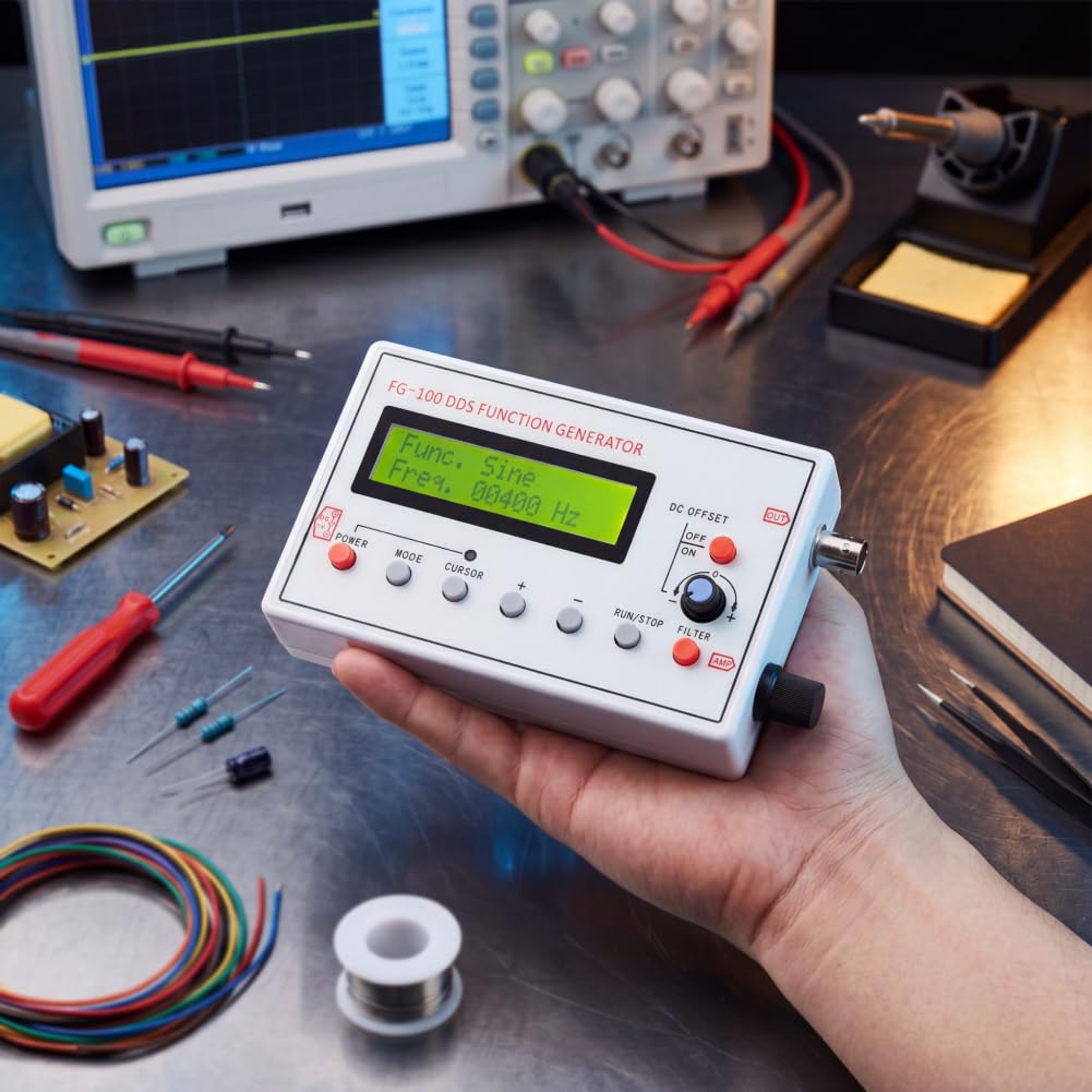 Funktionsgenerator, FG - 100 DDS - Funktionsgenerator - Sinusfrequenz 1 Hz - 500 KHz Zählersignalquellengenerator, Hochpräzises DDS - Signalgenerator - Frequenzmesser