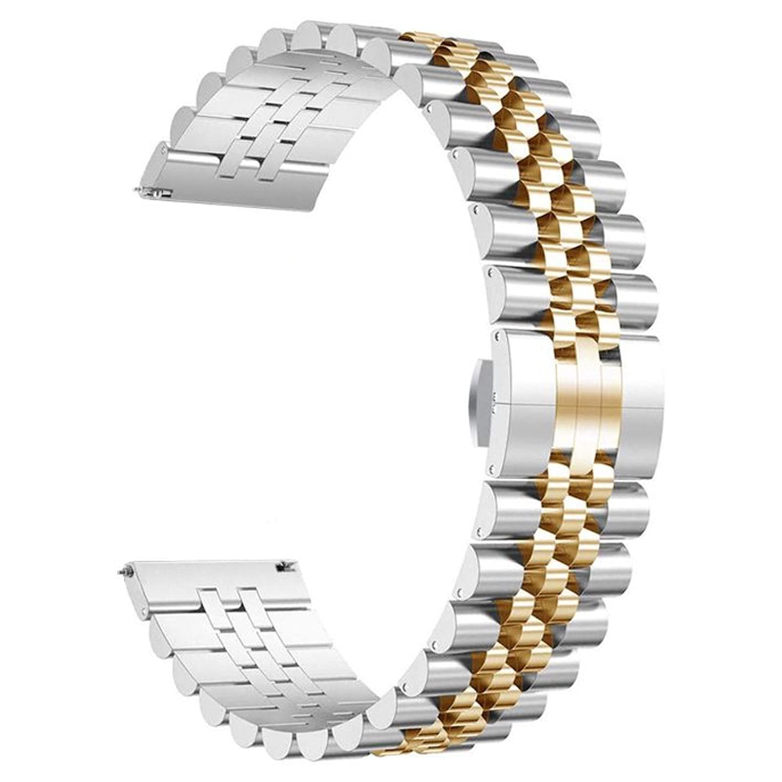 Cinturino per Orologio Cinturino in Acciaio Inossidabile Massiccio Spazzolato, Adatto per Cinturino a sgancio rapido Cinturino in Metallo di Ricambio in Acciaio Inossidabile 20 mm 22 mm