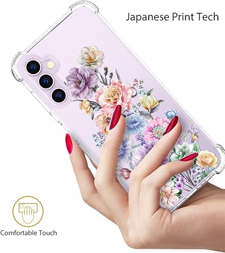 Miniatura 4 de Topgraph Funda para Samsung Galaxy S23 con diseño floral bonita y transparente para mujeres y niñas funda de silicona transparente con diseño floral