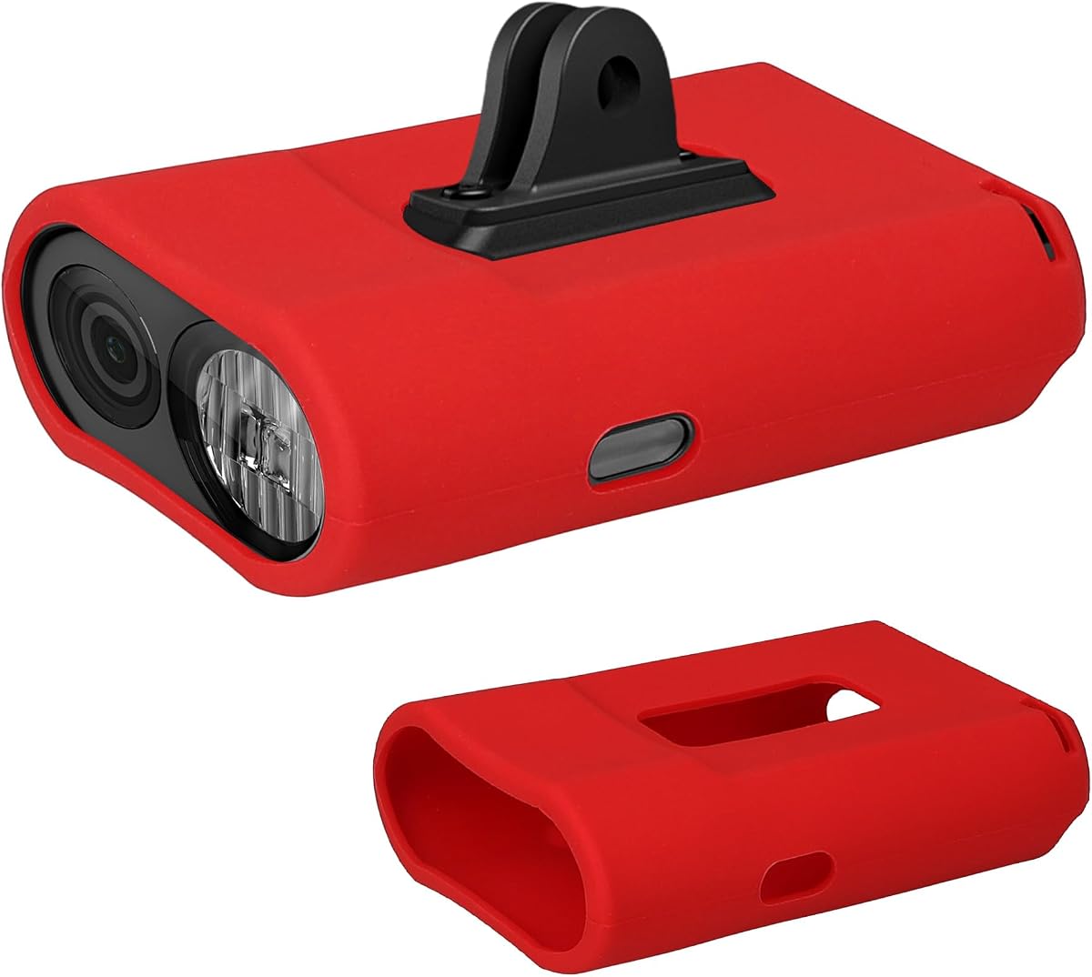 kwmobile Case Compatible with Garmin Varia Vue Cover - Shockproof Bicycle Headlight and Camera Protection - Soft, Durable Silicone - Red