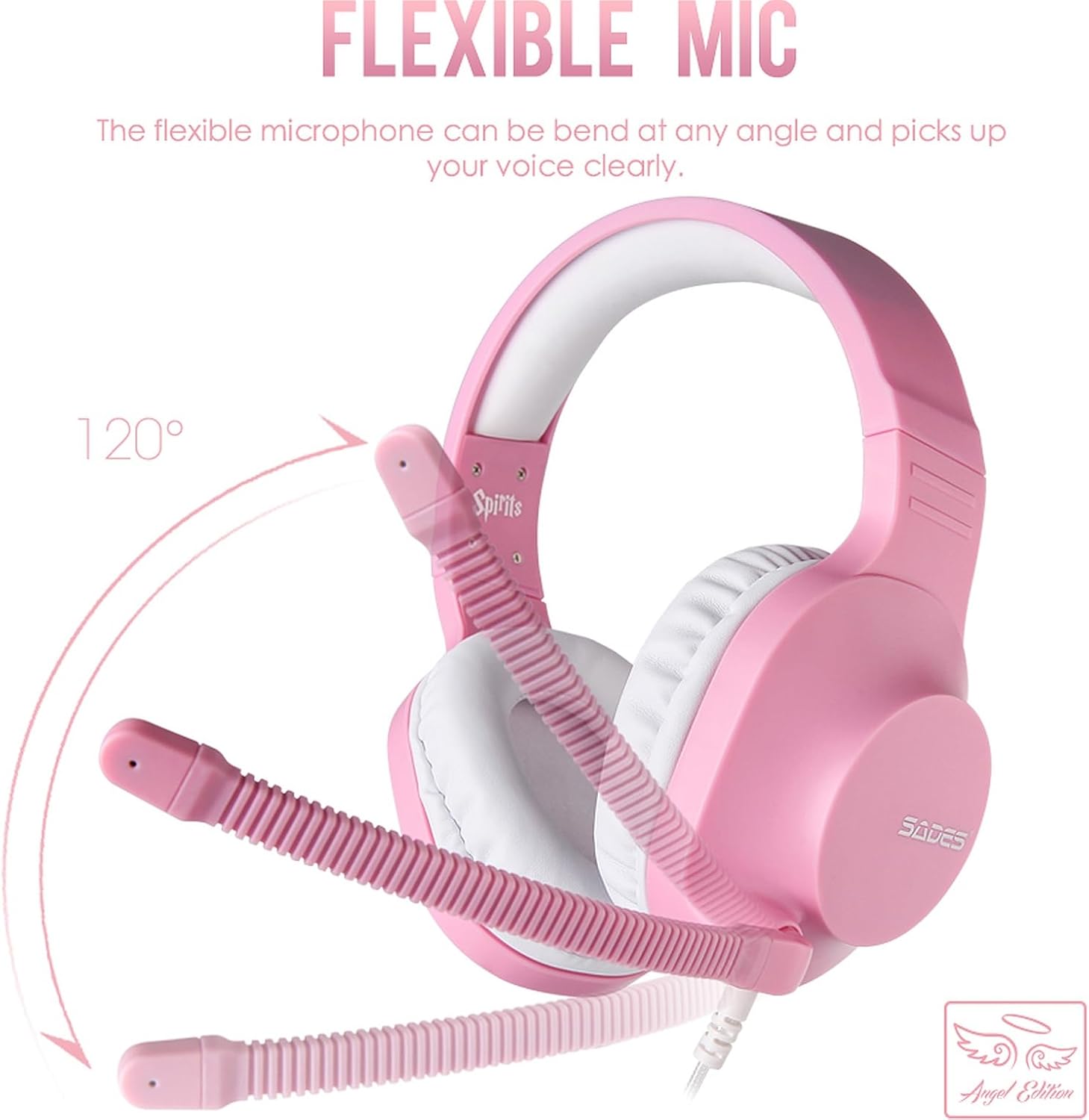 Spirits Wired Gaming Headset Over-Ear Stereo Headset with Microphone and Volume Control for PC Laptop PS4 Nintendo Switch (Cyan)