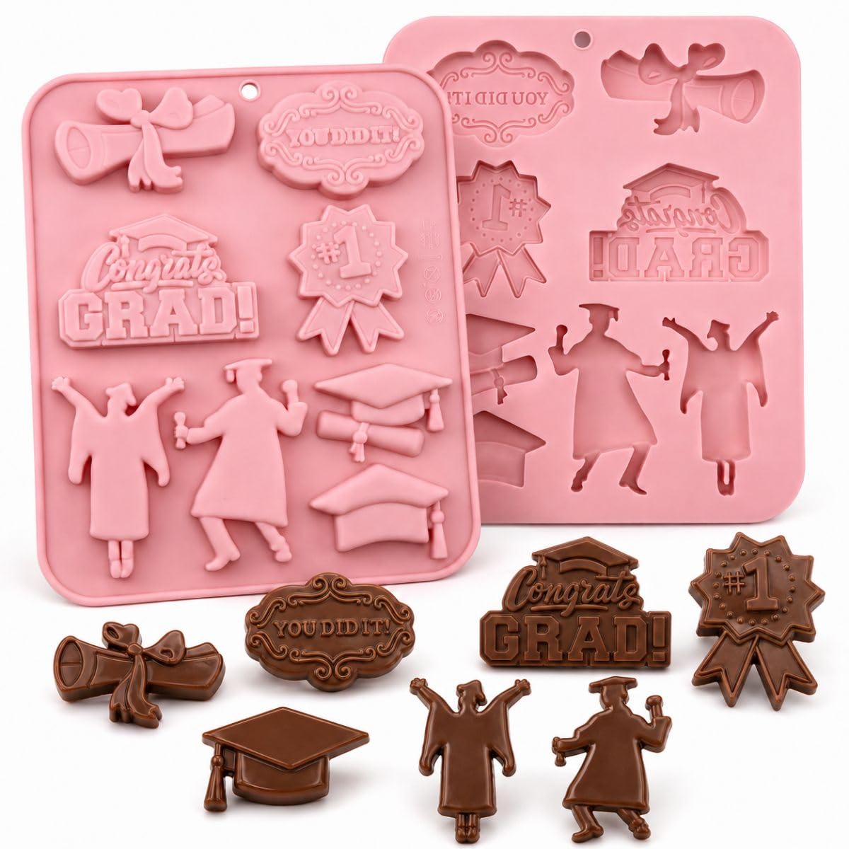Graduation Silicone Chocolate Mould – 3D Cap, Diploma & Celebration Shapes – Food Grade Non-Stick Mould for Chocolate, Candy, Jelly & DIY Sweets (1 Piece)