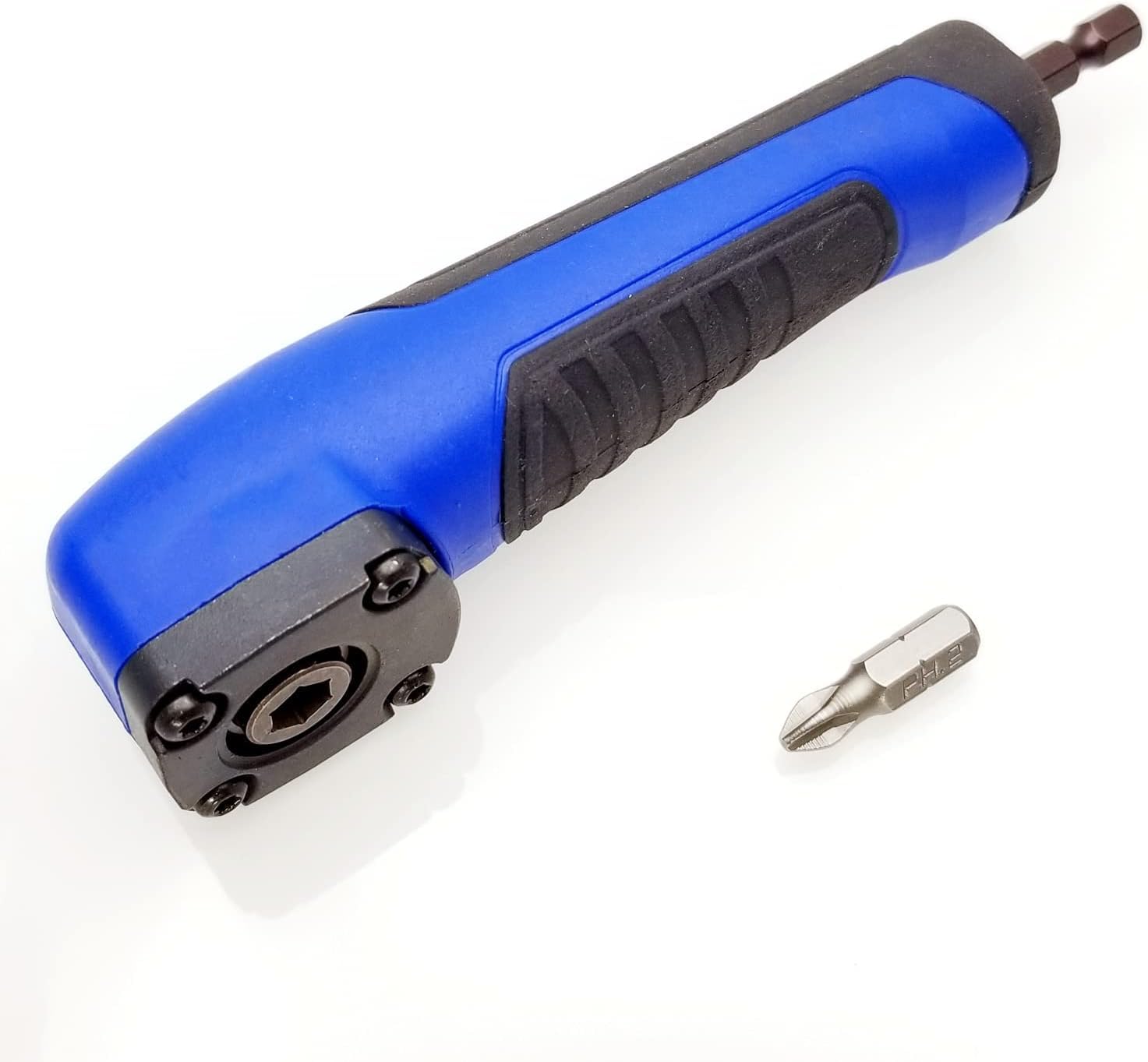Adaptateur d'angle pour perceuse-visseuse embouts 1/4 Hex - Tête 90° magnétique avec embout PH2 - Durable et antidérapant - Couple 25 Nm