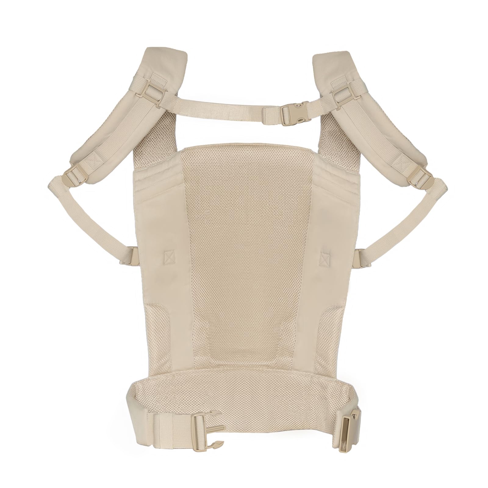 Kinderkraft ergonomische Babytrage CARRYBEE ab 3 Monaten bis 20 kg, verstellbar, feste Kapuze, aus Baumwolle und atmungsaktivem Polyester-Mesh, leicht, Beige