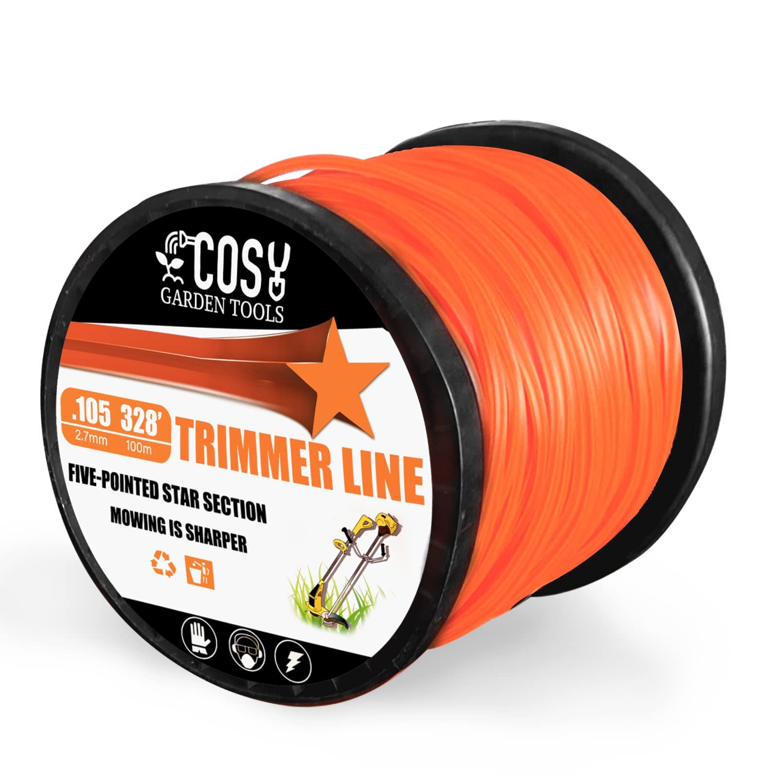 Mowing Line 2.7 mm x 100 m Five Star Grass Trimmer Thread Nylon Grass Line for Trimmers, Thorns and Shrubs-image-45