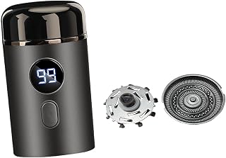 Electric Shaver Beard Groomer Men Trimmer Cordless USB Charging Portable Wet And Dry Stainless Steel Detachable Blade Suitable for Travel Business Tri, gray