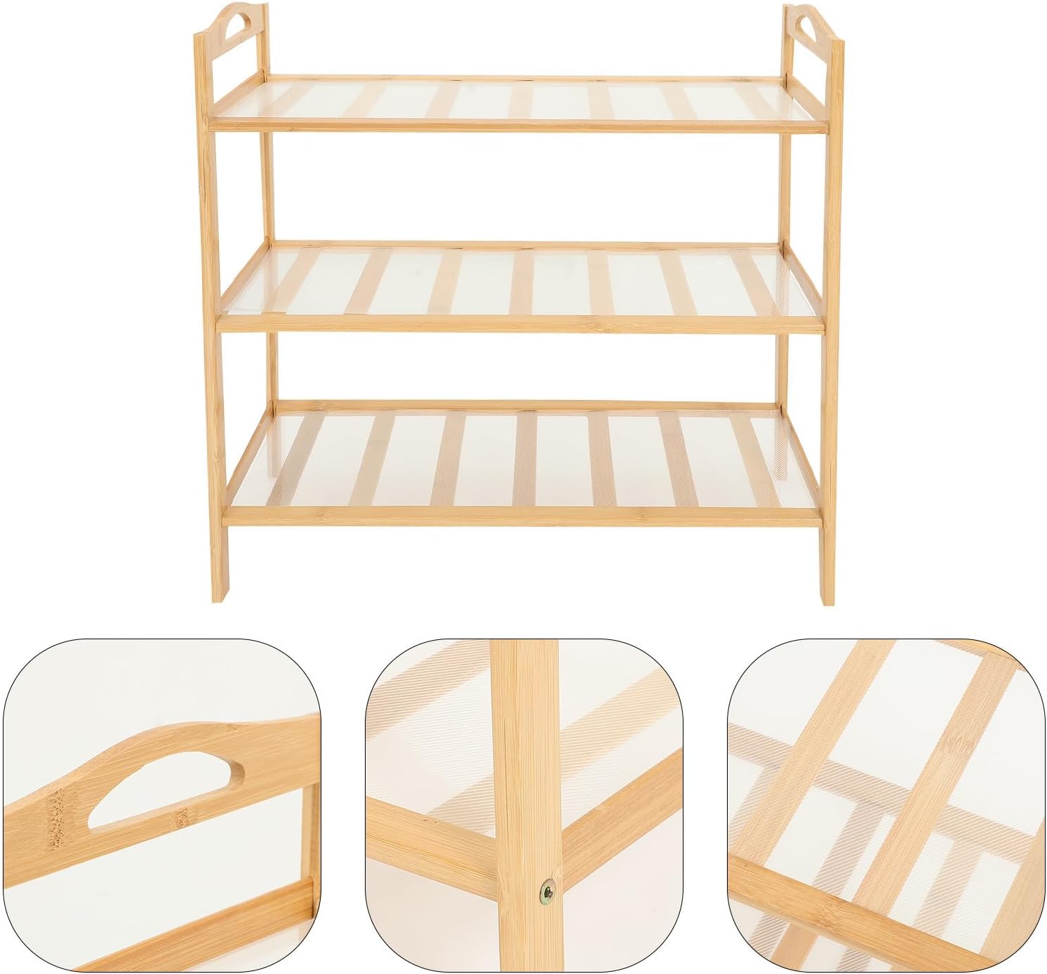 TEHAUX Wooden Multi-Layer Standing Shoe Rack Organizer for Entryway