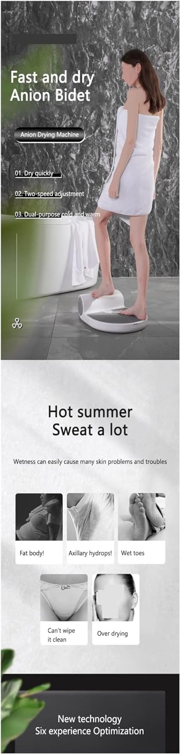 800w Anion Drying Machine Hand Dryer Bathroom Body Household Dehumidifier Hair Portable with High Efficiency