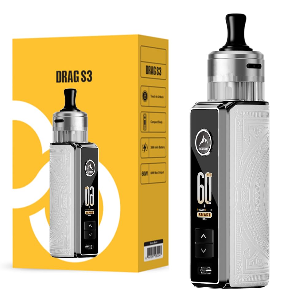 DRAG S3, For VOOPOO Drag S 3 Pod Kit 60W 3000mAh Battery + 5ml PNP-X  Cartridge MTL (PNP X 0.6 + PNP X 0.8 Coil) Vaporizer : Amazon.fr:  High-Tech